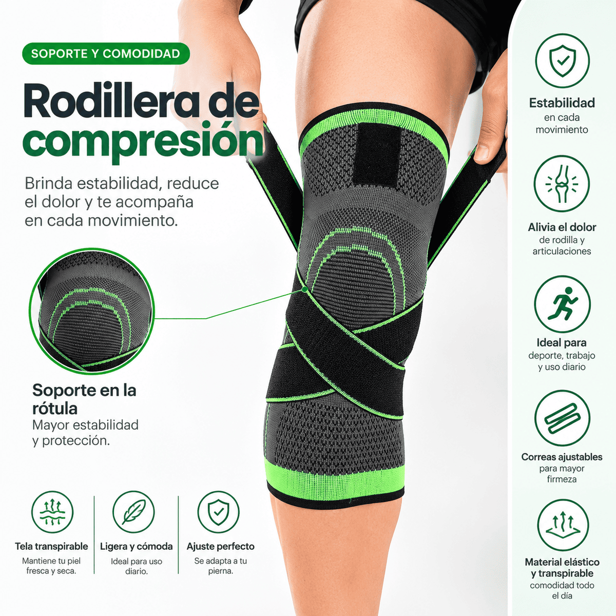 Rodillera con doble ajuste + Envío gratis a toda Colombia