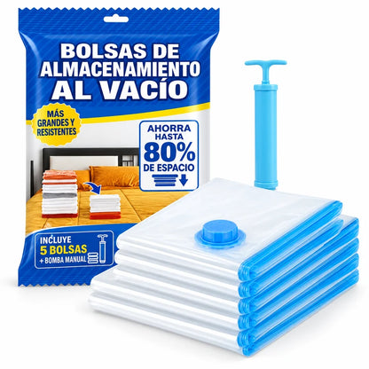 Pack x5 bolsas al vacío + Bomba de succión